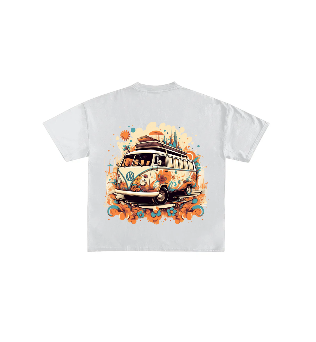 Bus Printed Black Oversized Tee